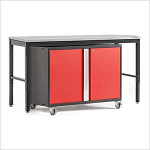 PRO Series Red 2-Piece Workbench Set with Stainless Steel Top