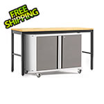 NewAge Garage Cabinets PRO Series 3.0 Platinum 2-Piece Workbench Set with Bamboo Top