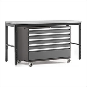 PRO Series 3.0 Grey 2-Piece Workbench Set with Stainless Steel Top