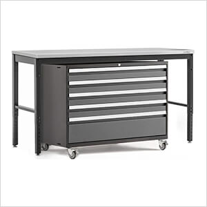 PRO Series Grey 2-Piece Workbench Set with Stainless Steel Top