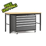 NewAge Garage Cabinets PRO Series 3.0 Grey 2-Piece Workbench Set with Bamboo Top