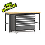 NewAge Products PRO Series Grey 2-Piece Workbench Set with Bamboo Top