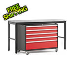 NewAge Garage Cabinets PRO Series Red 2-Piece Workbench Set with Stainless Steel Top