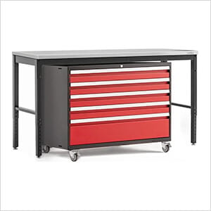 PRO Series Red 2-Piece Workbench Set with Stainless Steel Top