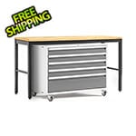 NewAge Garage Cabinets PRO Series 3.0 Platinum 2-Piece Workbench Set with Bamboo Top