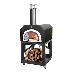 38" x 28" Mobile Wood Fired Pizza Oven (Solar Black)