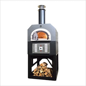 38" x 28" Hybrid Countertop Natural Gas / Wood Pizza Oven (Silver Vein - Commercial)