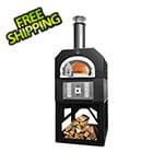 Chicago Brick Oven 38" x 28" Hybrid Countertop Liquid Propane / Wood Pizza Oven (Solar Black - Residential)