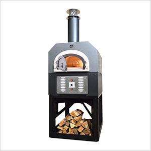 38" x 28" Hybrid Countertop Liquid Propane / Wood Pizza Oven (Silver Vein - Commercial)