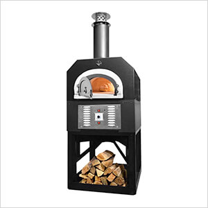 38" x 28" Hybrid Countertop Liquid Propane / Wood Pizza Oven (Solar Black - Commercial)