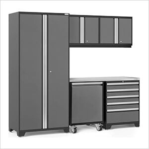 PRO Series Grey 6-Piece Set with Stainless Steel Top