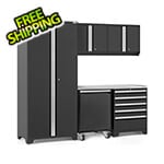 NewAge Garage Cabinets PRO Series 3.0 Black 6-Piece Set with Stainless Steel Top