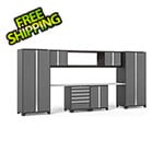 NewAge Garage Cabinets PRO Series Grey 9-Piece Set with Stainless Steel Top