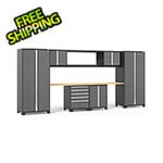 NewAge Garage Cabinets PRO Series Grey 9-Piece Set with Bamboo Top