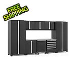 NewAge Garage Cabinets PRO Series 3.0 Black 9-Piece Set with Stainless Steel Top