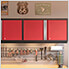 PRO Series Red 3-Piece Wall Cabinet Set with Integrated Display Shelf