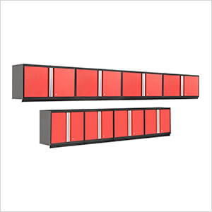 PRO Series 8-Piece Red Wall Cabinet Set