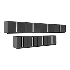 PRO Series Black 8-Piece Black Wall Cabinet Set