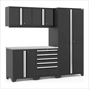 PRO Series 3.0 Black 6-Piece Set with Stainless Steel Top and LED Lights