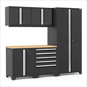 PRO Series 3.0 Black 6-Piece Set with Bamboo Top and LED Lights