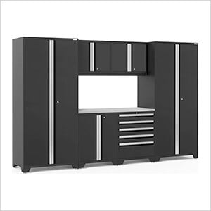 PRO Series 3.0 Black 7-Piece Set with Stainless Steel Top and LED Lights