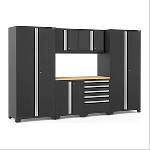 PRO Series 3.0 Black 7-Piece Set with Bamboo Top and LED Lights