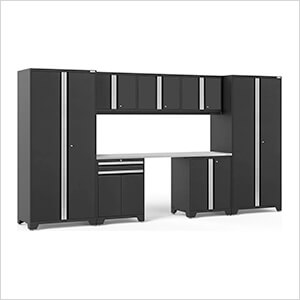 PRO Series 3.0 Black 8-Piece Set with Stainless Steel Top