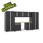 NewAge Products PRO Series Black 8-Piece Cabinet Set with Bamboo Top