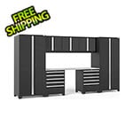 NewAge Garage Cabinets PRO Series 3.0 Black 8-Piece Set with Stainless Steel Top
