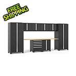 NewAge Garage Cabinets PRO Series Black 10-Piece Set with Bamboo Top
