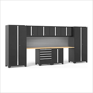 PRO Series Black 10-Piece Set with Bamboo Top and Slatwall