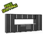 NewAge Garage Cabinets PRO Series 3.0 Black 12-Piece Set with Stainless Steel Tops