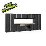 NewAge Garage Cabinets PRO Series Black 12-Piece Set with Bamboo Top