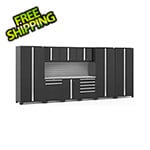 NewAge Products PRO Series Black 10-Piece Cabinet Set with Stainless Steel Top and Slatwall