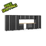 NewAge Garage Cabinets PRO Series 3.0 Black 12-Piece Set with Bamboo Tops