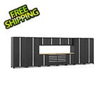 NewAge Garage Cabinets PRO Series Black 14-Piece Set with Bamboo Top