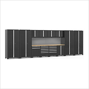 PRO Series Black 14-Piece Set with Bamboo Tops and Slatwall