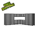 NewAge Garage Cabinets PRO Series 3.0 Grey 16-Piece Corner Set with Stainless Steel Tops