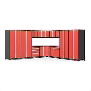 PRO Series 3.0 Red 16-Piece Corner Set with Stainless Steel Tops
