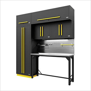 Fusion Pro 7-Piece Garage Workbench System - The Works (Yellow)