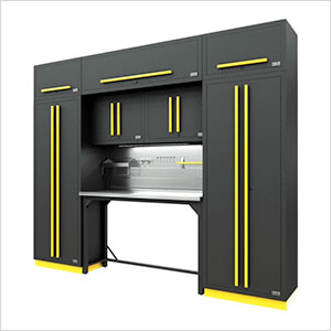 Fusion Pro 9-Piece Garage Workbench System - The Works (Yellow)