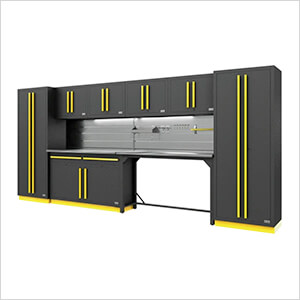 Fusion Pro 10-Piece Garage Cabinet System - The Works (Yellow)