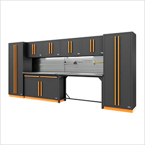 Fusion Pro 10-Piece Garage Cabinet System - The Works (Orange)