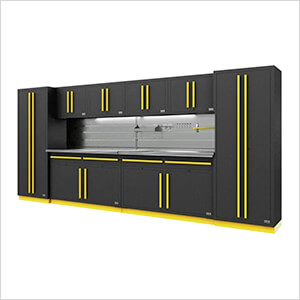 Fusion Pro 10-Piece Garage Storage System - The Works (Yellow)