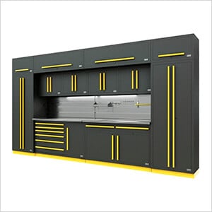 Fusion Pro 14-Piece Garage Cabinet System - The Works (Yellow)