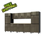 Contur Cabinet 12.5' Premium Terra Grey Garage Cabinet System with Butcher Block Tops