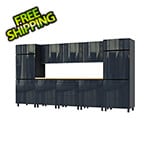 Contur Cabinet 12.5' Premium Karbon Black Garage Cabinet System with Butcher Block Tops