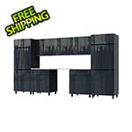 Contur Cabinet 12.5' Premium Karbon Black Garage Cabinet System with Stainless Steel Tops