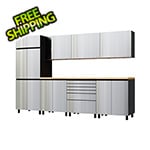 Contur Cabinet 10' Premium Stainless Steel Garage Cabinet System with Butcher Block Tops