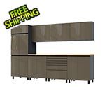 Contur Cabinet 10' Premium Terra Grey Garage Cabinet System with Butcher Block Tops